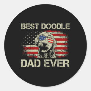 Best Doodle Vater je Goldendoodle 4. Juli Geschenk Runder Aufkleber