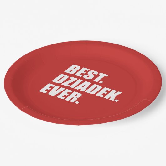 Best Dziadek je Polnisches Großvater-Party Pappteller (Schrägansicht)