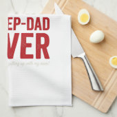 Best Effin Step-Dad Ever Patriotic Vintage Vector_ Geschirrtuch (Viertel Falte)