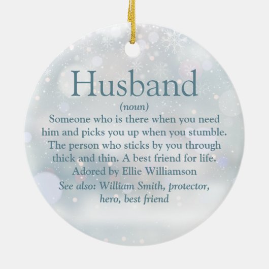 Best Eje Husband Definition Weihnachtsfeiertage Keramik Ornament (Hinten)
