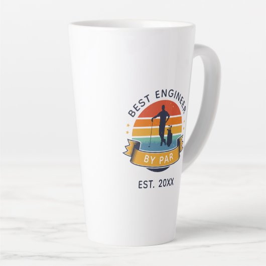 Best Engineer by Par Coworker Birthday Golf Fan Milchtasse (Rechte Ecke)