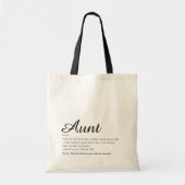 Best Ever Aunt Definition Quote Trendy Script Tragetasche (Vorne)