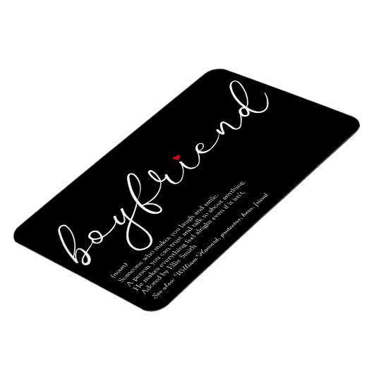 Best Ever Boyfriend Definition Script Liebe Herz Magnet (Linke Seite)