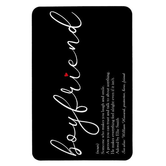 Best Ever Boyfriend Definition Script Liebe Herz Magnet (Vertikal)