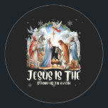 Best Ever Christmas Cool Jesus Nativity Scene Chri Runder Aufkleber<br><div class="desc">Best Ever Christmas Cool Jesus Krippe Christlich</div>