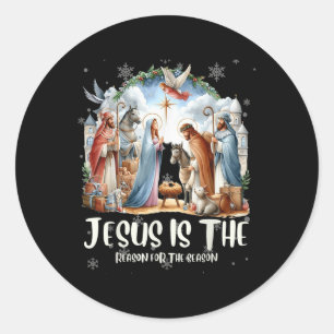 Best Ever Christmas Cool Jesus Nativity Scene Chri Runder Aufkleber