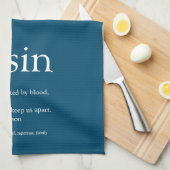 Best Ever Cousin Definition Blue Fun Geschirrtuch (Viertel Falte)