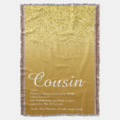 Best Ever Cousin Definition Gold Glitzer Decke (Vorderseite Vertikal)