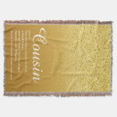 Best Ever Cousin Definition Gold Glitzer Decke (Vorderseite)