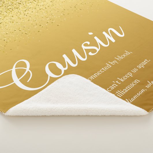 Best Ever Cousin Definition Spaß Gold Glitzer Sherpadecke (3/4)