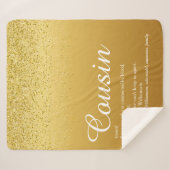 Best Ever Cousin Definition Spaß Gold Glitzer Sherpadecke (Vorderseite (Horizontal))
