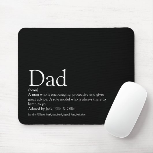 Best Ever Dad Daddy Father Definition Black Mousepad (Mit Mouse)