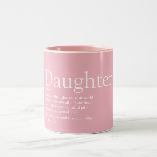 Best Ever Daughter Definition Pink Zweifarbige Tasse (Mittel)