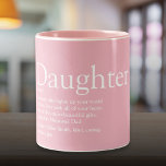 Best Ever Daughter Definition Pink Zweifarbige Tasse<br><div class="desc">Personalisieren Sie für Ihre spezielle Tochter oder Hija,  um ein einzigartiges Geschenk zu schaffen. Ein perfekter Weg,  ihr zu zeigen,  wie phantastisch sie jeden Tag ist. Entwickelt von Thisisnotme©</div>