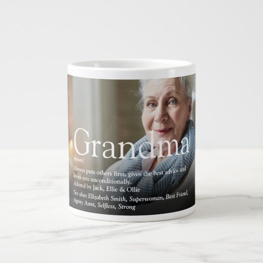 Best Ever Grandma nan Foto Fun Definition Jumbo-Tasse (Vorderseite)