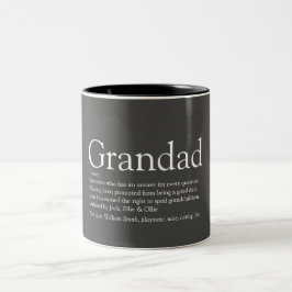 Best Ever Grandpa Grandad Papa Definition grau Zweifarbige Tasse