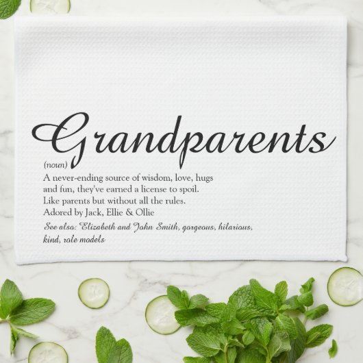 Best Ever Großeltern Definition Skript Geschirrtuch (Gefaltet)