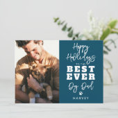 Best Ever Hund Vater | FOTO Feiertagskarte (Stehend Vorderseite)