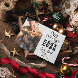Best Ever Hund Vater | Foto Holiday Card Feiertagskarte