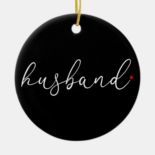 Best Ever Husband Definition Script Red Liebe Hear Keramik Ornament (Vorne)