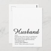 Best Ever Husband Definition Script Spaß Postkarte (Vorne/Hinten)