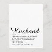 Best Ever Husband Definition Script Spaß Postkarte (Vorderseite)