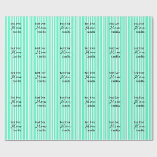 Best ever mom green stripped pattern pastel neon  geschenkpapier