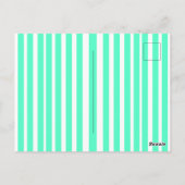 Best ever mom green stripped pattern pastel neon  postkarte (Rückseite)