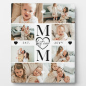 Best Ever Mom Heart Custom Photo Collage Keepsake Fotoplatte (Vorderseite)