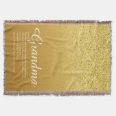 Best Ever Oma Definition Gold Glitzer Decke (Vorderseite)