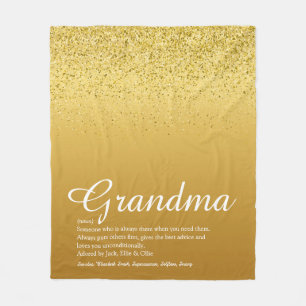 Best Ever Oma Definition Gold Glitzer Fleecedecke