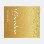 Best Ever Oma Definition Gold Glitzer Fleecedecke (Vorderseite (Horizontal))