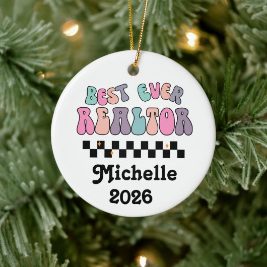Best Ever Realtor Keramik Ornament (Baum)