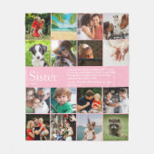 Best Ever Sister Definition 16 Foto Girly Pink Fleecedecke (Vorderseite)