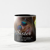 Best Ever Sister Definition Chic Script-Foto Zweifarbige Tasse (Mittel)