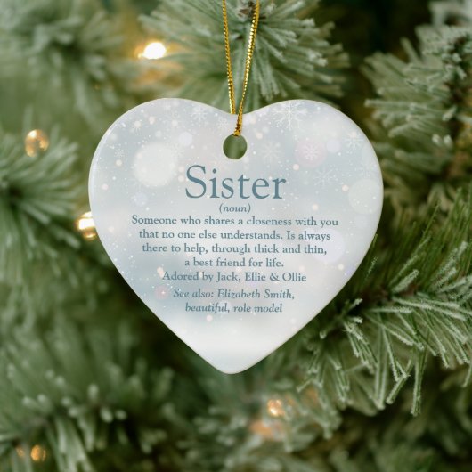 Best Ever Sister Definition Frohe Weihnachten Keramik Ornament (Baum)