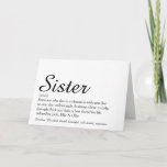 Best Ever Sister Definition Script Karte<br><div class="desc">Personalisieren Sie für Ihre besondere Schwester oder Hermana (klein oder groß),  um ein einzigartiges Geschenk zu schaffen. Ein perfekter Weg,  ihr zu zeigen,  wie phantastisch sie jeden Tag ist. Entwickelt von Thisisnotme©</div>