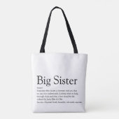 Best Ever Sister Definition Spaß Schwarz und Weiß Tasche (Rückseite)