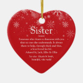Best Ever Sister Definition Weihnachtsfeiertag Keramik Ornament (Vorne)