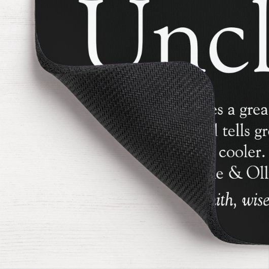Best Ever Uncle Fun Cool Modern Black and White Mousepad (Ecke)