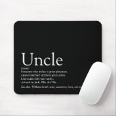 Best Ever Uncle Fun Cool Modern Black and White Mousepad (Mit Mouse)