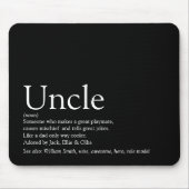 Best Ever Uncle Fun Cool Modern Black and White Mousepad (Vorne)