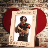 Best Ever Vater Football Fathday Geschenk Laser Geätzte Rahmen