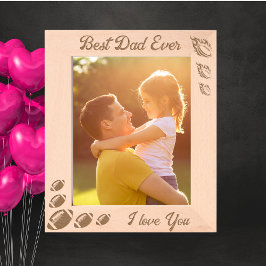 Best Ever Vater Football Fathday Geschenk Laser Geätzte Rahmen