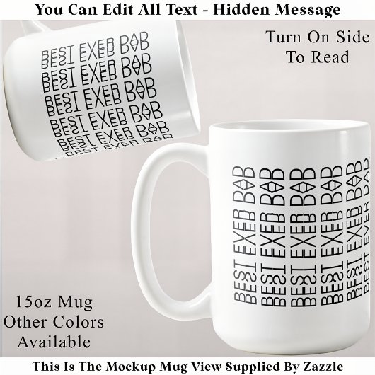 Best Ever Vater Hidden Message 158B Weihnachten Kaffeetasse