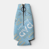 Best Ever Vater Word Cloud Blue ID263 Flaschenkühler (Rückseite)