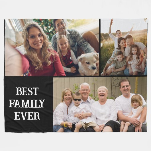Best family ever photo collage Fleece Blanket (Vorderseite (Horizontal))