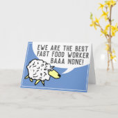 Best Fast Food Worker Bar None - Sheep Puff Karte (Gelbe Blume)