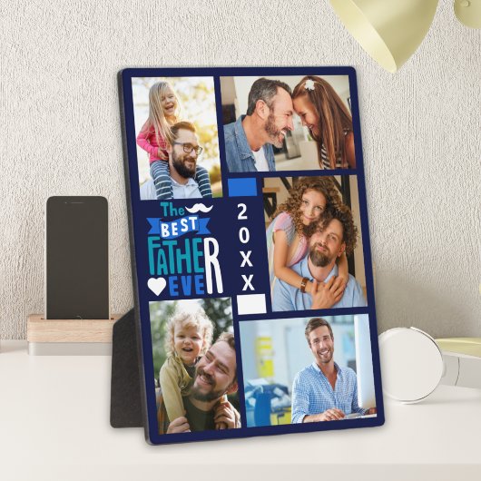 Best Father ever | Collage 5photos children's Fotoplatte