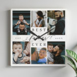 Best Father Ever | Father's Day 6 Photo Collage Quadratische Wanduhr<br><div class="desc">Celebrate the timeless love and cherished memories of your family with our Best Father Ever Photo Collage Wall Clock. This personalized wall clock is an ideal gift for Father's Day, birthdays, or any occasion that honors the special father in your life. Featuring a simple yet elegant photo collage grid, this...</div>